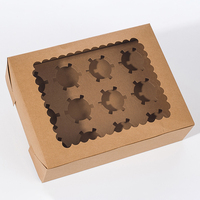 Caja personalizable de papel Kraft para cupcakes Laminación mate brillante Forma en relieve a petición del cliente