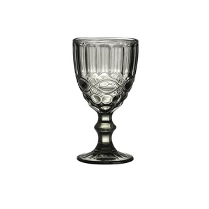 Set di <span class=keywords><strong>Calici</strong></span> da Vino <span class=keywords><strong>e</strong></span> Flûte in Vetro Spesso Goffrato Vintage di Kaly, Blu Verde Rosa, Capacità 240/300ml - Product Image 3