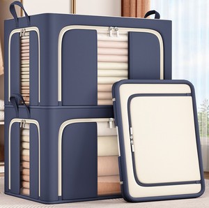Caixa de Armazenamento em Tecido Oxford Grande Capacidade Dobrável Organizador de Roupas Espessas para Armário - Product Image 2