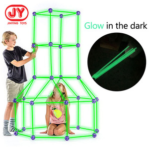 Kit de construction de châteaux, tunnels et tentes pour enfants, 88 pièces, kit de construction de maison de jeu 3D DIY pour garçons et filles, cadeau - Product Image 1