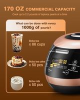 Machine à Boba Commerciale Antiadhésive 5L, Cuiseur Intelligent de Tapioca 900W 110V/220V pour Salon de Thé aux Perles