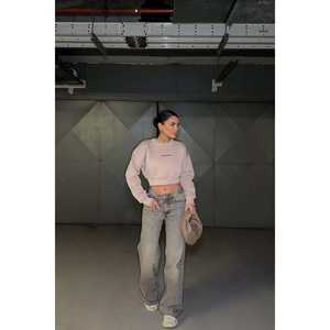 เสื้อครอปแขนยาวพิมพ์ลายมิงค์ ฟรอนท์ อีโยสำหรับผู้หญิง - Product Image 1