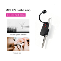 Luz UV prémium de 400nm para extensiones de pestañas, flexible, con clip para pinzas, de secado rápido, mini luz UV para pestañas