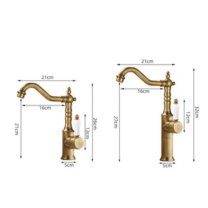 Смеситель для раковины OEM под старину, бронзовый, золотой, для ванной комнаты, настольный, черный, для кухни, для раковины, с функцией горячей и холодной воды, хромированный, латунный - Product Image 3