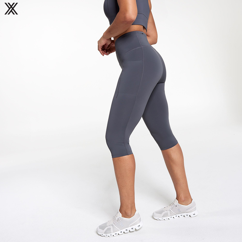 2023 Eco Friendly Recycled High Waist Gym Leggings Yoga Leggings Knee Length With Pockets for Women