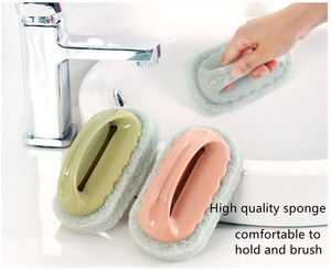 Brosse de nettoyage pour casseroles, multi-usages, réutilisable, grise, brosses de nettoyage pour salle de bain, cuisine, éponge-brosse - Product Image 2