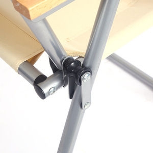 Chaise pliante d'extérieur avec accoudoirs en bois 61x58x72cm pour le camping, le jardin et les loisirs - Product Image 2