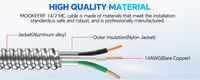Cable MC JZD UL1569 de 600V, Resistente al Agua y al Aceite, Aprobado para Entierro Directo, para Uso Industrial, 12/2 12/3, Cable de Alimentación Blindado de Aluminio
