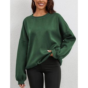 Sudadera Oversize de Mujer FOXA, Cuello Redondo, Hombros Caídos, Lisa, Mezcla de Algodón, Transpirable, Informal, Colección Otoño 2025 - Product Image 2