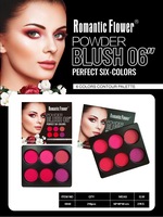Palette de fards à joues en poudre 6 couleurs personnalisable, marque privée, longue tenue, pigmentée, pour le maquillage quotidien et les soirées