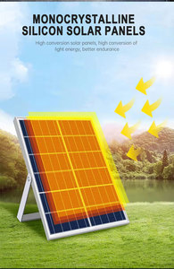 Projecteur solaire LED <span class=keywords><strong>5050</strong></span> étanche IP67, panneau solaire monocristallin 35W, batterie 3.2V 24AH, lumière extérieure - Product Image 2