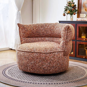 Fauteuil pivotant en tissu écologique et durable, design moderne, idéal pour appartement, hôtel, maison, salon, balcon, petit espace – Vente directe usine - Product Image 3