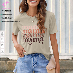 Loveda Venta al por mayor Verano Mujer Día DE LA MADRE <span class=keywords><strong>MAMA</strong></span> Carta Imprimir Poliéster Cuello redondo <span class=keywords><strong>Camiseta</strong></span> - Product Image 2