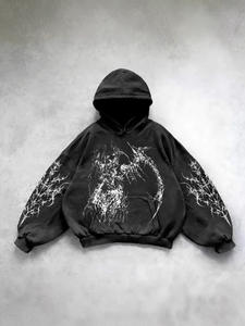 कस्टम विंटेज खोपड़ी पैटर्न 3 डी मुद्रित पल्लोवर हुडी अधिक आकार के कपास स्ट्रीटवियर पुरुषों के लिए गर्म बिक्री सर्दियों की ट्रेंडी - Product Image 5