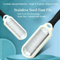 Râpe à pieds en acier inoxydable, lames remplaçables, outil professionnel pour éliminer les callosités et les peaux mortes, manche long ergonomique, outil de pédicure, soin des pieds