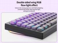 Teclado Mecánico ZORNHER ZH870 Morado Medianoche con Retroiluminación RGB, Tri-Modo, Bajo Ruido y Estructura Gasket