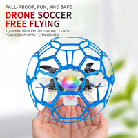 Mini Drone Ballon de Football 2.4GHz avec Gyroscope 6 Axes, Quadricoptère RC avec Lumières LED, Cascade à une Touche, Cage de Protection, Drone pour Débutants