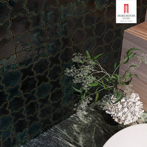 Carreaux artisanaux à surface <span class=keywords><strong>ondul</strong></span>ée, carreaux Zellige verts, carreaux artisanaux pour les murs de douche d'hôtels de luxe et les murs décoratifs modernes - Product Image 3