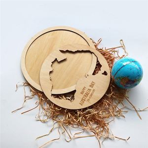 Puzzle de carte découpé au laser personnalisé, jouets en bois pour l'éducation précoce des enfants, cadeau souvenir créatif - Product Image 1