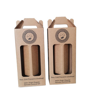 Custom logo Take Away <b>Foldable</b> Paper Cardboard Carrier <b>Box</b> for Wine Bottles - Product Image 3