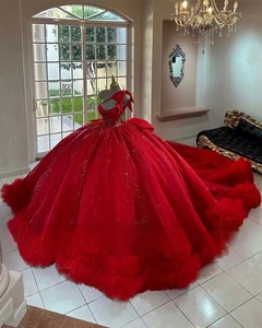 Mumuleo abito rosso principessa Quinceanera 2026 elegante monospalla Custom <span class=keywords><strong>Queen</strong></span> Vestido Para De 15 Anos - Product Image 2