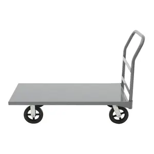 Hand Platform Trolley Warehouse Material Handling Carbon Steel Heavy Duty Platform Hand Trolley