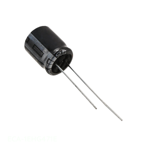 Condensador de Canal de Fabricante CAP ALUM 470UF 20% 25V RADIAL TH 470 uF de Orificio Pasante ECA-1EHG471E - Product Image 1
