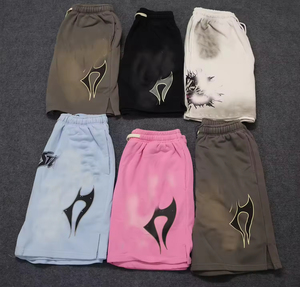 <strong>Men's</strong> Summer Jogger Sweat <strong>Shorts</strong> Pant Vintage <strong>Pink</strong> Acid Wash Cotton French Terry Sun Fade Drawstring Hell <strong>Shorts</strong> for <strong>MEN</strong> - Product Image 1