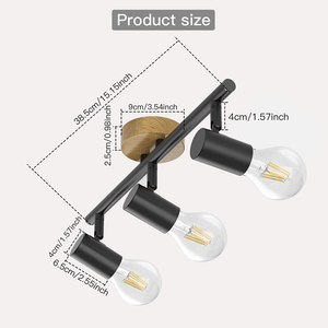 <span class=keywords><strong>Plafonnier</strong></span> rond LED E27 <span class=keywords><strong>Noir</strong></span> Métal Base en <span class=keywords><strong>bois</strong></span> Home Indoor <span class=keywords><strong>Spot</strong></span> Lamp Lighting - Product Image 4