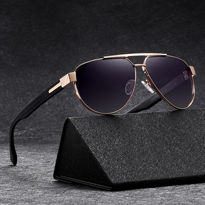 Lunettes de soleil polarisées de luxe surdimensionnées à double pont pour hommes et femmes, protection UV dégradée, monture métallique, verres TAC - Product Image 2