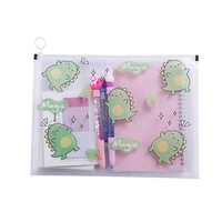 Carpeta de Archivos con Cierre de Cremallera de Dibujos Animados, Bolsa de Plástico para Documentos con Cierre de Cremallera