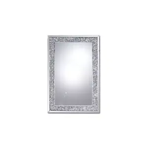 من المصنع مباشرة أفضل بيع عصري زخرفي تحطمت الماس MIROIR retttGulaire للمنزل espejo decoracion التصميم الداخلي