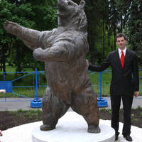 Vente chaude Sculpture d'animal sauvage grandeur nature décorative de jardin en plein air Statue d'ours grizzly rugissant en bronze
