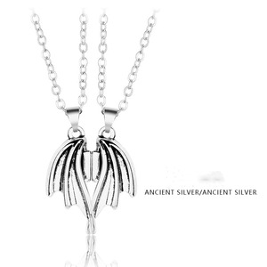 2 pezzi collana magnetica amicizia infinito amore diavolo <span class=keywords><strong>e</strong></span> <span class=keywords><strong>angelo</strong></span> ala pendente coppia collane regalo in lega di zinco - Product Image 4