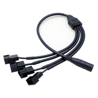 Adaptador de Corriente CC a Cable de Ventilador de Caja de Ordenador de Cobre Libre de Oxígeno de 4 Pines, Divisor de Ventilador de 12V de Uno a Cuatro