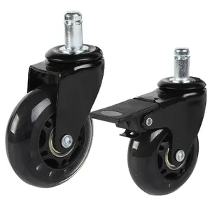 Free sample Weihang 3 INCH 75mm transparent PU rubber furniture Rollerblade Office Chair Caster Wheels Replacement