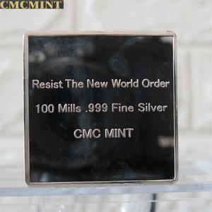 Koin logam kustom 1 Oz .100 Mils berlapis perak menahan batang pesanan dunia baru - Product Image 2
