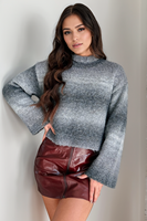 Vente en gros sur mesure Pull rayé en laine à col haut Pull ample et décontracté en tricot Pull chaud d'hiver