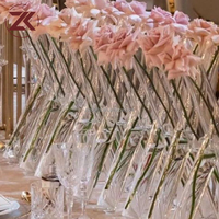 Vase en verre transparent ZKAI, design unique, moderne et élégant, de haute qualité, pour les mariages, les fêtes, la décoration de table à la maison et à l'hôtel