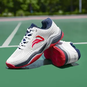 2023 nuevo diseño de zapatos de tenis de placa de fibra de carbono real marca de tela de malla personalizada zapatos deportivos transpirables zapato de bádminton profesional