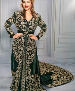 ชุดแต่งงานคาฟตันยาวถึงพื้นหรูหรา2019โมร็อกโกพร้อมเสื้อผ้าอินโด-ปากีสถาน - Product Image 5