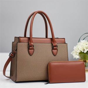 Ensemble sac à main et <span class=keywords><strong>portefeuille</strong></span> décontracté rétro en PU pour femme, avec fermeture éclair, idéal pour le quotidien, les voyages, le shopping et les déplacements professionnels, à porter à l'épaule - Vente en gros - Product Image 3
