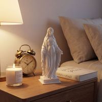 Statue de la Vierge Marie imprimée en 3D, figurine religieuse Notre-Dame de Grâce, sculpture catholique blanche, décoration d'intérieur, cadeau spirituel