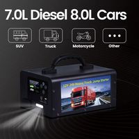 Penguat baterai portabel 42000mAh, Starter lompat truk tugas berat dengan lampu LED 12V/24V 3000A arus puncak untuk sepeda motor