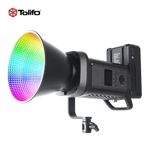 TOLIFO SK-200DRGB RGBビデオライト200WLED COBスタジオ写真照明屋外フィルムVLOGビデオ撮影用DMX512APP