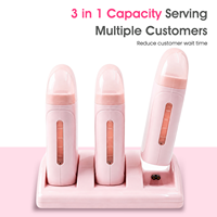 Chauffe-cire à rouleaux 3-en-1 à triple base pour cartouches roll-on, interrupteurs indépendants, pour salon et spa, épilation, 12 pièces/CTN