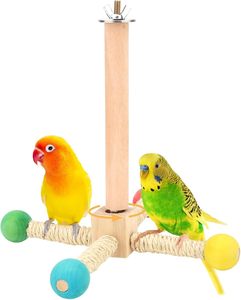 Mainan kerangkeng berputar interaktif 360 ° Aksesori kandang burung kecil sedang burung parkit kakatua kandang burung Lovebirds - Product Image 3
