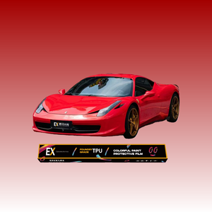 Pellicola Vinilica TPU F Err Ari Rossa Cangiante, Protezione UV, Antigraffio, Copertura Completa, Qualità Premium EX-8006, Proteggi la Tua <span class=keywords><strong>Auto</strong></span> Preziosa - Product Image 1