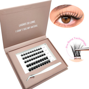 Wholesale Pre Glued Press on Lash Clusters Segmented <strong>Reusable</strong> DIY Lash Extension Kit Waterproof Self <strong>Adhesive</strong> <strong>Eyelashes</strong> Cluster - Product Image 1