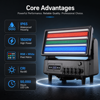 Projecteur LED mobile puissant 1500W pour extérieur, lumière stroboscopique IP65 RGBW à pixels pour événements extérieurs, concerts et éclairage de scène
